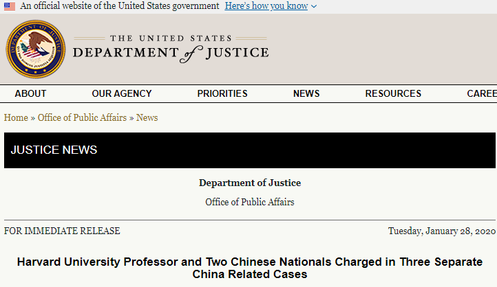 https://www.justice.gov/opa/pr/harvard-university-professor-and-two-chinese-nationals-charged-three-separate-china-related